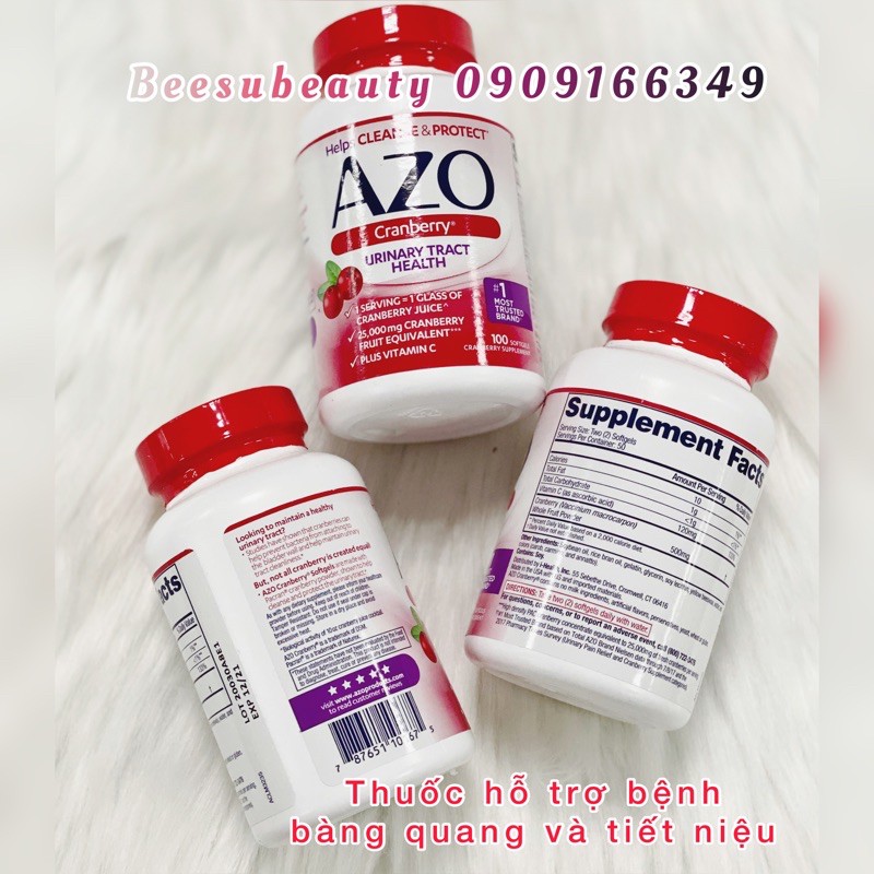 Azo Cranberry hỗ trợ bàng quang và tiết niệu,100v