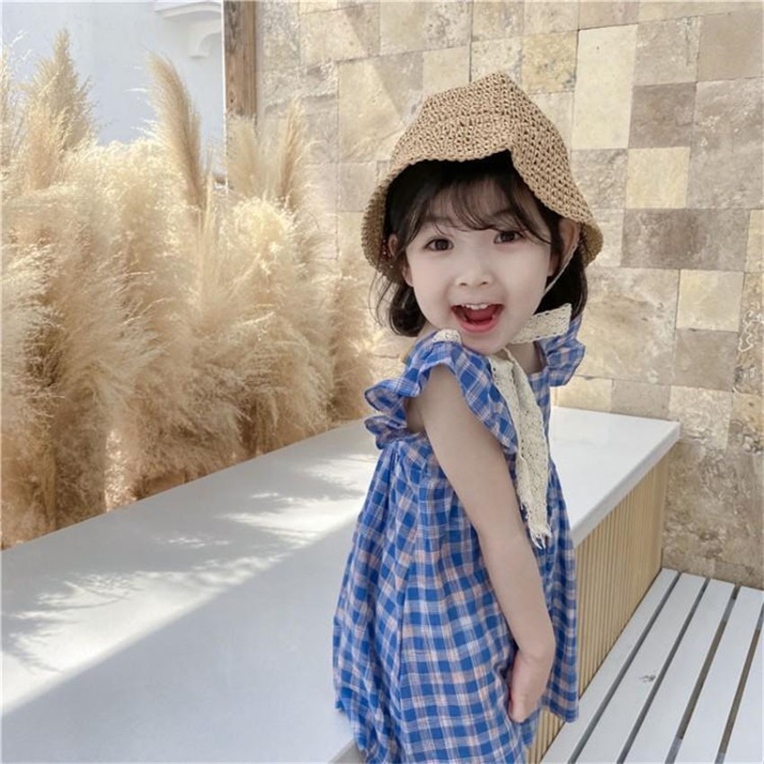 Đầm Bé Gái, Váy Kẻ Caro Dáng Xòe Cho Bé Đi Chơi, Đi Biển Cute SIXTEEN.