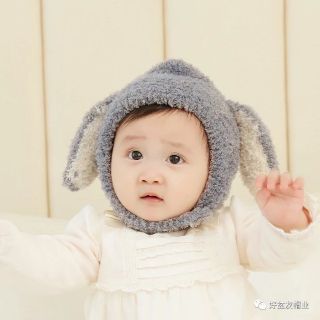 Mũ tai thỏ lông cừu cho bé
