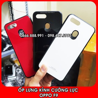 Ốp Lưng Kính Cường Lực Oppo F9 - Mặt Ốp Làm Bằng Kính Bóng, Hạn Chế Vân Tay, Chống Xước