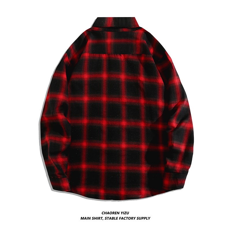 Áo Sơ Mi Caro Tay Dài Dáng Rộng Phong Cách Hàn Quốc Cho Nam Size M-3XL 3 Màu