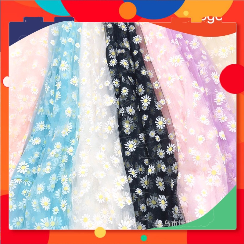 VẢI VOAN LƯỚI HOA CÚC KHỔ 150CM