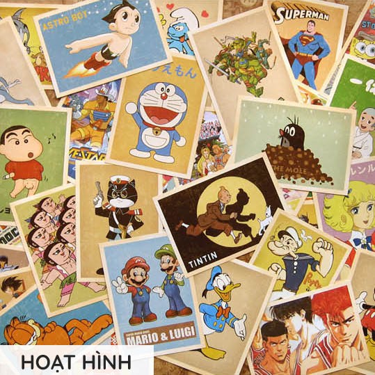 Postcard Retro / Vintage 1 sấp 32 tờ (Nhiều chủ đề)