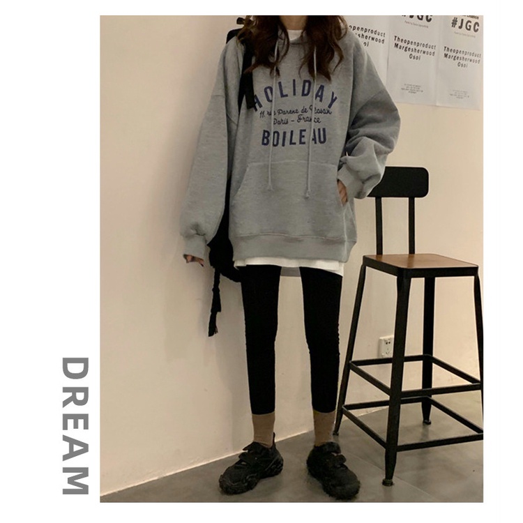 Áo Hoodie Mỏng Tay Dài Dáng Rộng Phong Cách Hàn Quốc Thời Trang Mùa Thu Mới Dành Cho Nữ ins2022