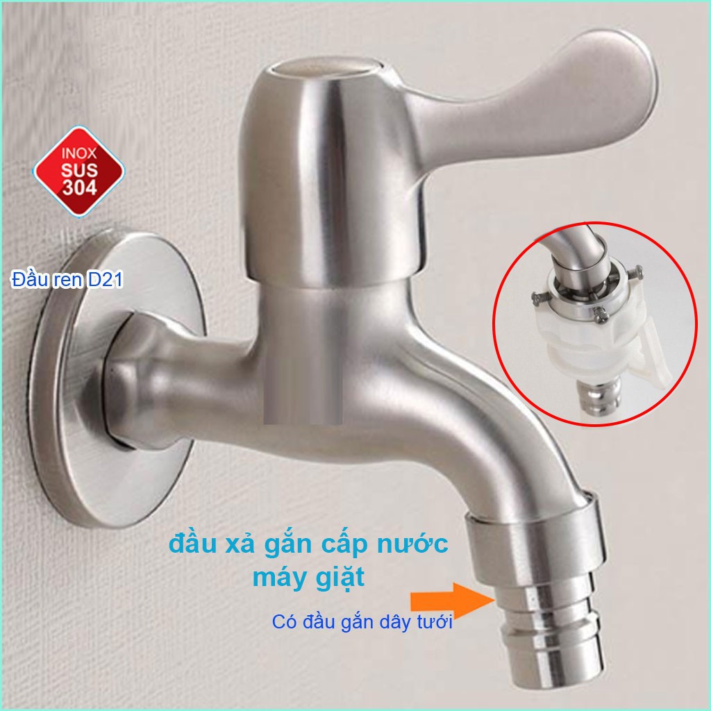 Vòi nước - vòi hồ tay gạt - Vòi xả nước - Vòi máy giặt inox 304