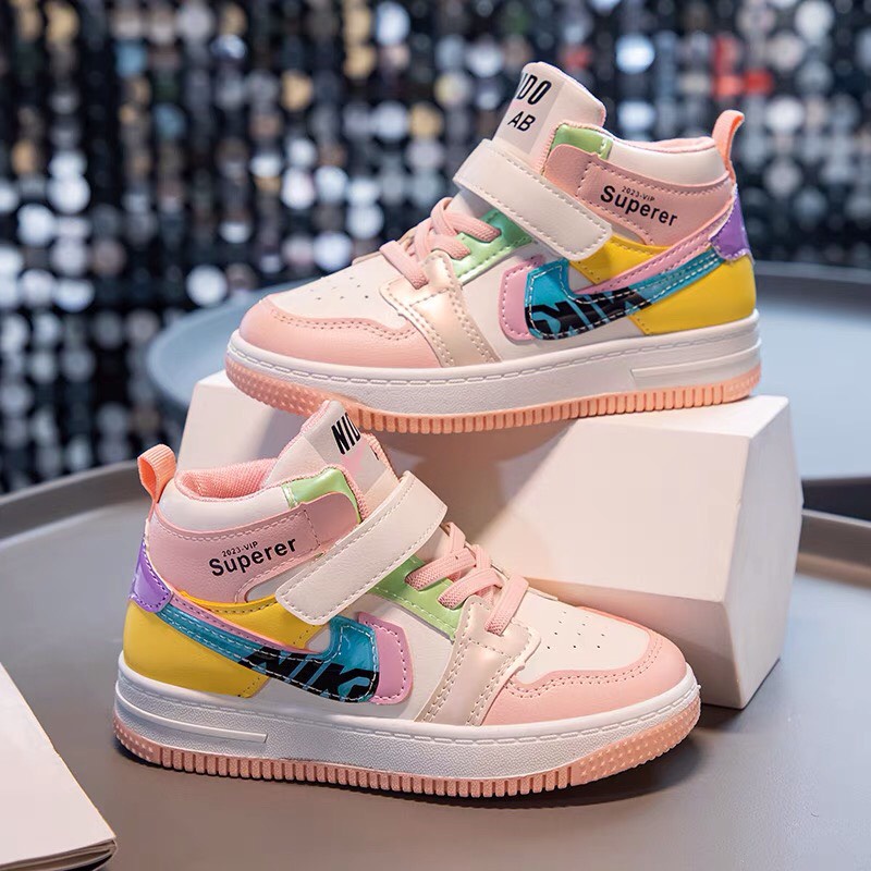 Giày thể thao cao cổ cho bé trái bé gái năng động cá tính đi chơi đi học thoải mái 206 - 806