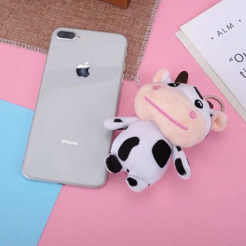 Móc khoá hình bò sữa siêu đáng yêu ( có quà tặng )