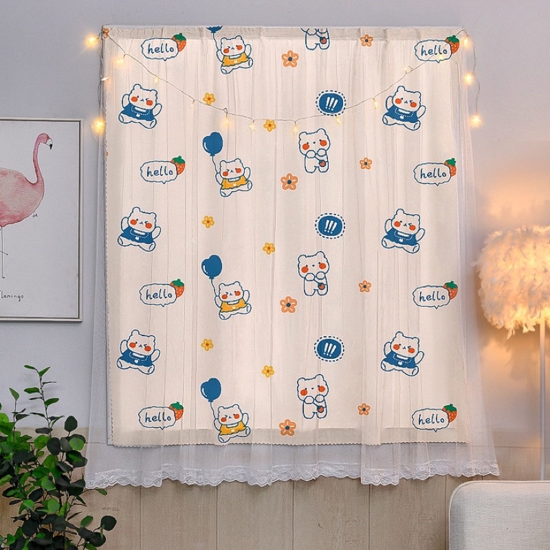 Rèm Cửa Dán Tường 2 Lớp_Rèm Cửa Sổ,, Rèm Trang Trí Siêu xinh