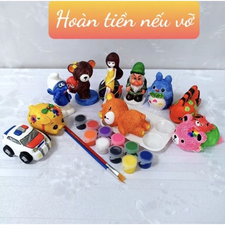 Combo 10 tượng thạch cao 6-9cm - set tô tượng cho bé - Smart baby