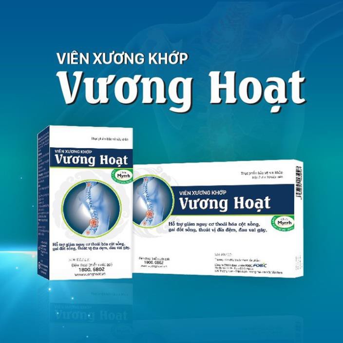 [CHÍNH HÃNG MUA 1 TẶNG 1 ] Viên xương khớp Vương Hoạt - Giảm thoái hóa cột sống, thoát vị địa đệm ( Lọ 80 viên )