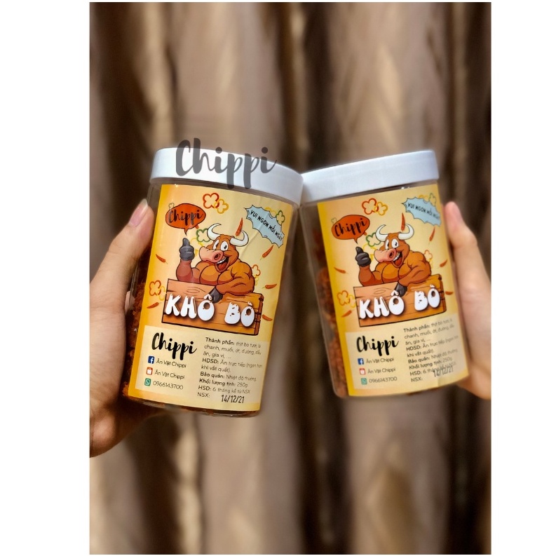 Khô bò xé sợi siêu ngon Chippi, hũ 250g - Ăn vặt Chippi | BigBuy360 - bigbuy360.vn