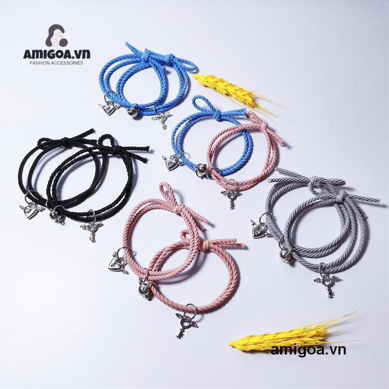 ✨✨Vòng Tay Thép Không Gỉ Mặt Trái Tim Từ Tính Thời Trang Cho Cặp Đôi