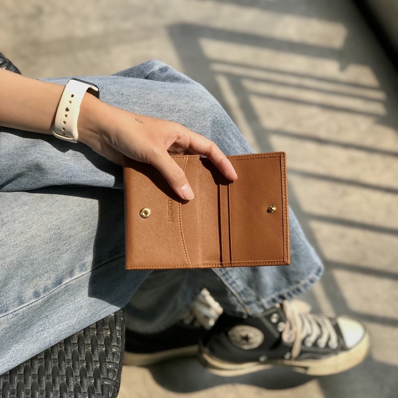 Combo 2 Ví da bò màu Nâu - Chính hãng Lemont.