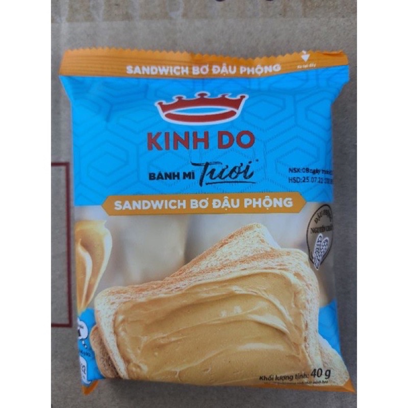 COMBO 10 CÁI BÁNH MÌ TƯƠI SANDWICH BƠ ĐẬU PHỘNG KINH ĐÔ HSD:7-9 NGÀY