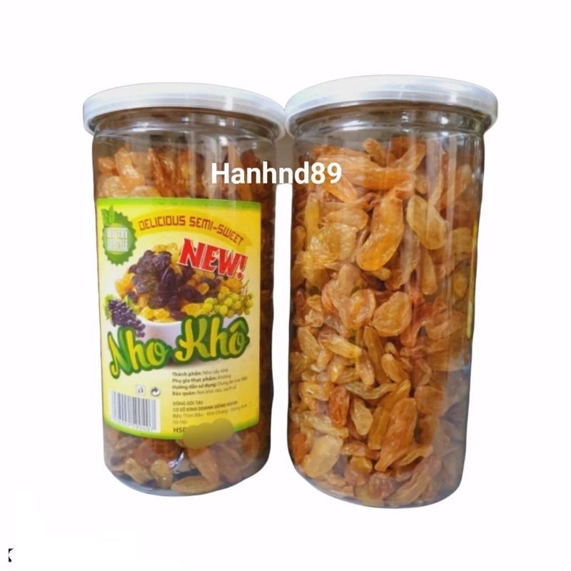 Hũ 400g nho khô vàng trái to dài