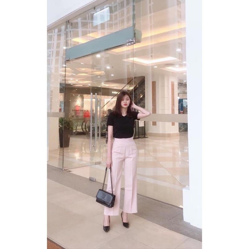 HOT HOT Quần ống rộng lưng cao khóa sườn dáng dài vải tuyết mưa vitex nhiều màu | BigBuy360 - bigbuy360.vn