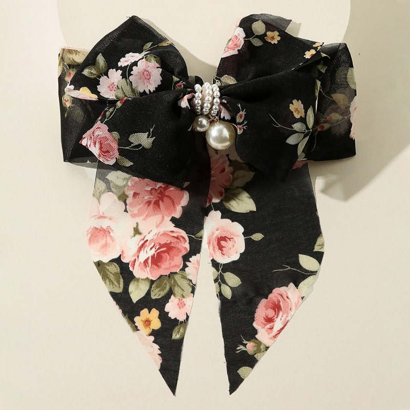 Kẹp Tóc Hình Nơ Đính Ngọc Trai Giả Dễ Thương Cho Nữ