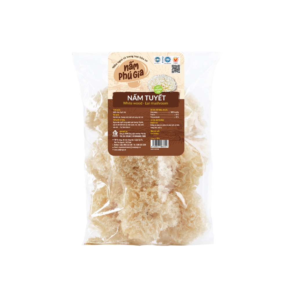 Nấm Tuyết Khô Cao Cấp Gói 100g/ 300g/ 500g - Nấm Phú Gia