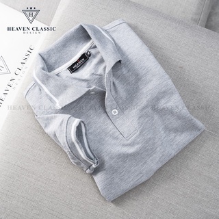 Áo polo nam viền cổ và tay màu xám hàng may kĩ cao cấp,vải cotton mềm mịn