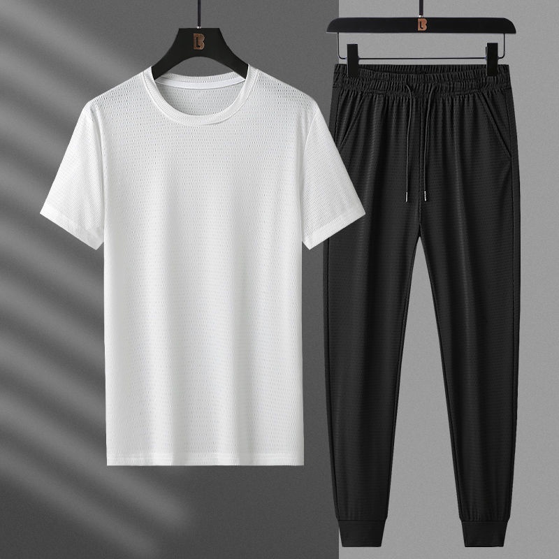 Bộ Đồ Công Nhân Màu Đen Phối Lưới Thoáng Khí Thời Trang Mùa Hè Cho Nam