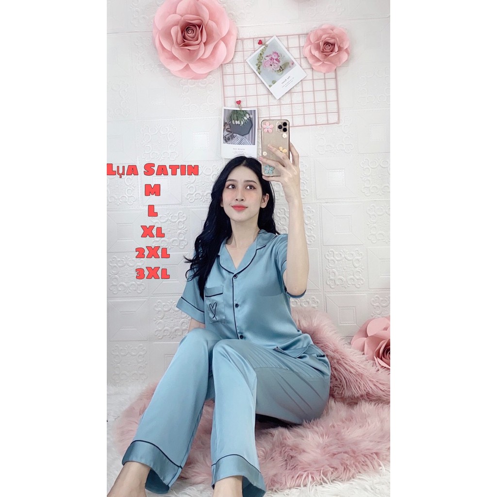 HÀNG CAO CẤP - SET ĐỒ BỘ LỤA SATIN DÀI TAY NGẮN | BigBuy360 - bigbuy360.vn