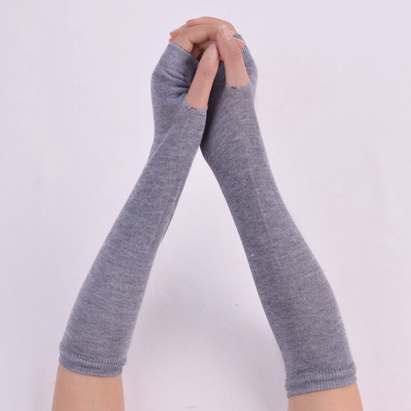 Đôi găng tay len dài hở ngón ấm áp cho nữ