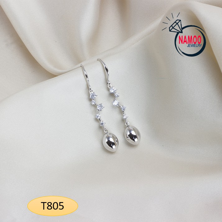 Bông tai Dáng Dài Mạ Bạc S925, Bông Tai Titan Không Phai T805 T806 Namoo Jewelry