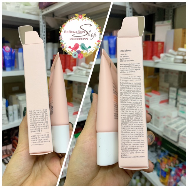 KEM CHỐNG NẮNG INNISFREE ( Mild, no sebum, long lasting for oily - dry skin, triple care) (Auth - Có bill)