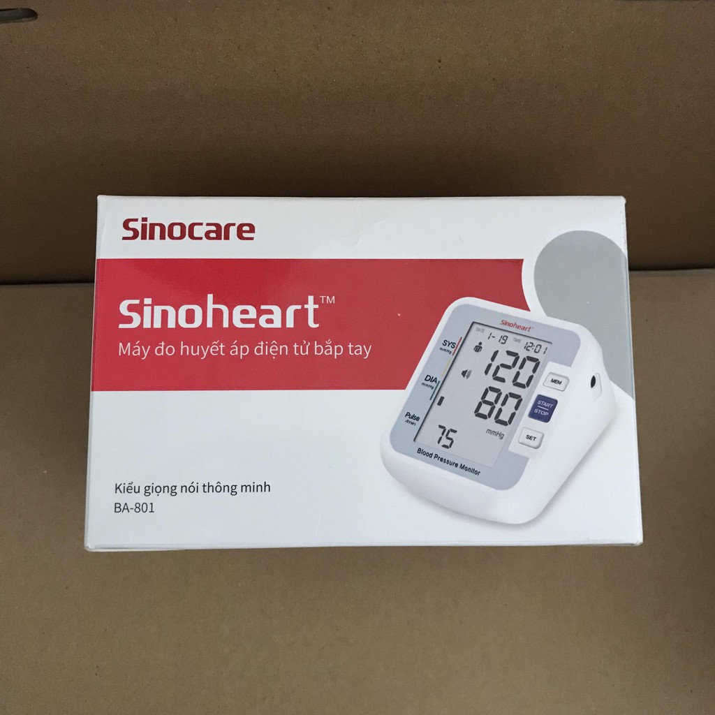 Máy đo huyết áp bắp tay có giọng nói Sinocare Sinoheart BA-801 Công nghệ Đức