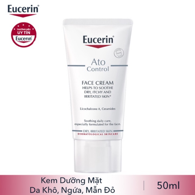 Kem dưỡng da mặt da chàm, lác sữa và rôm sảy - Eucerin ATO CONTROL FACE CARE CREAM 50ml