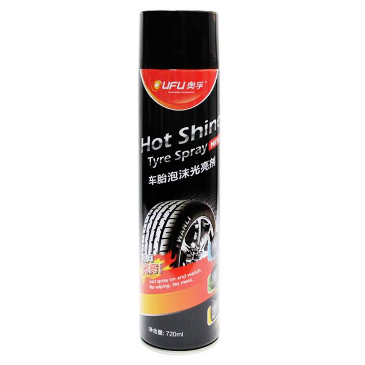 Chai xịt bóng đen, dưỡng lốp ô tô, phòng rạn nứt vỏ UFU Hot Shine Tyre Spray