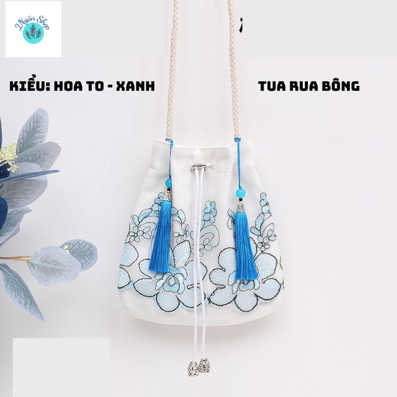 Túi Canvas Đeo Chéo Thêu Hoa Thời Trang Cao Cấp 2022 2 Ngân shop -2N012