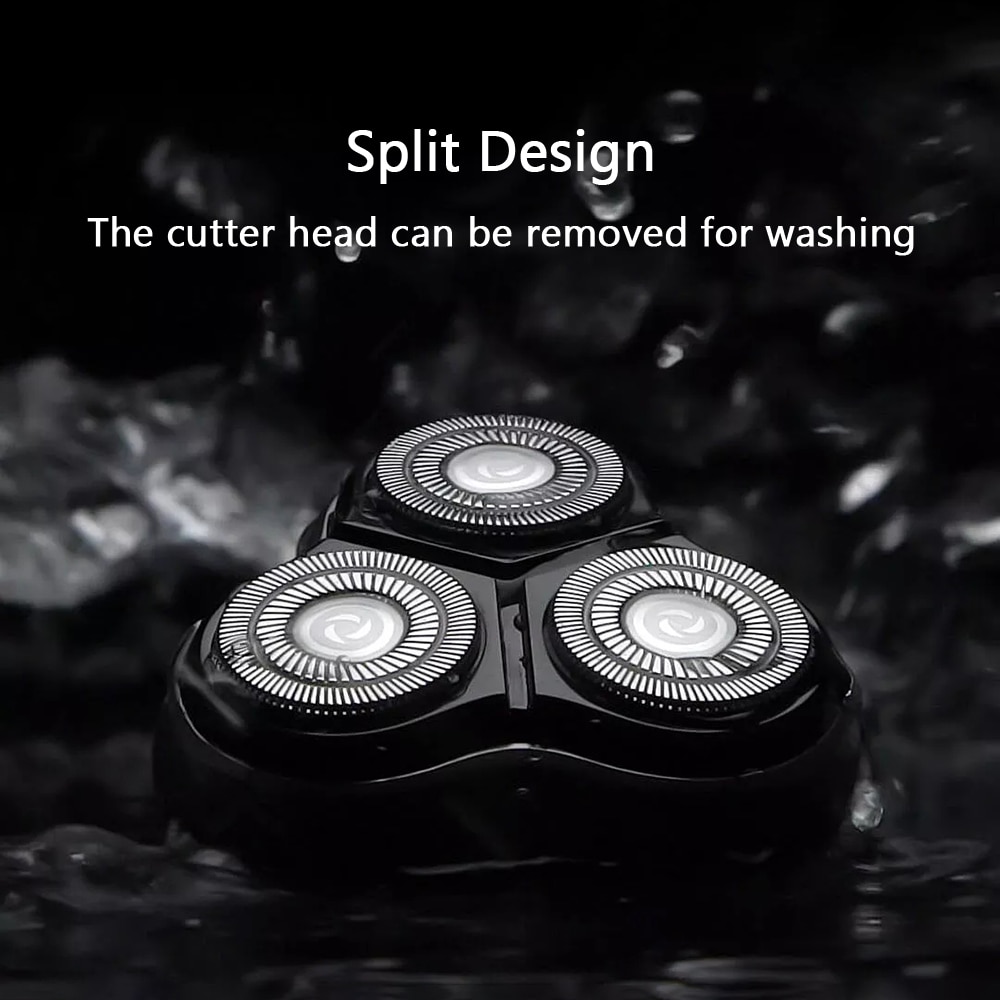 Đầu Máy Cạo Râu Điện Màu Đen Kèm Lưỡi Dao Thay Thế Enchen