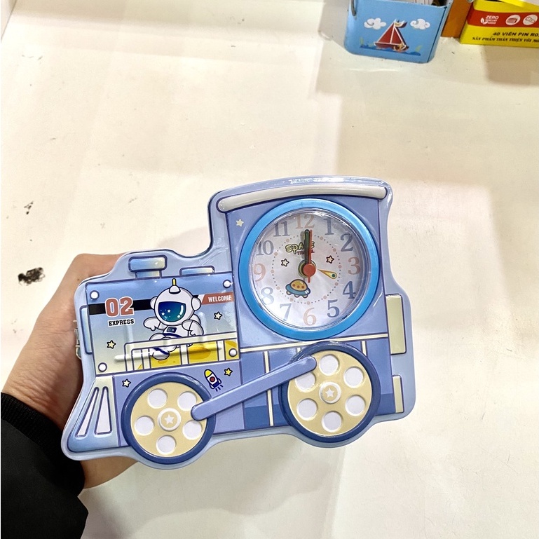 Hộp Tiết Kiệm Tiền Hình Tàu Hỏa Có Khóa - Két Sắt Mini Kích Thước 17x14x7cm