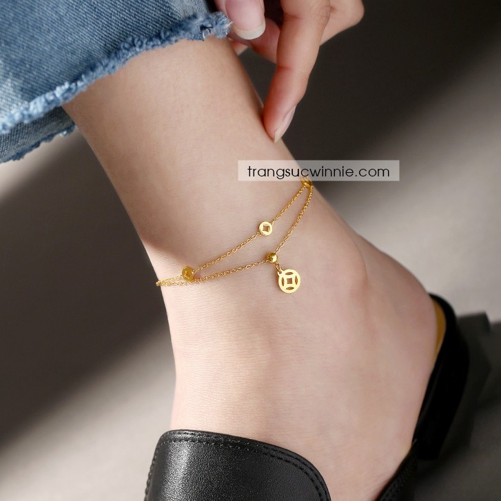 Lắc chân nữ titan kim tiền VG
