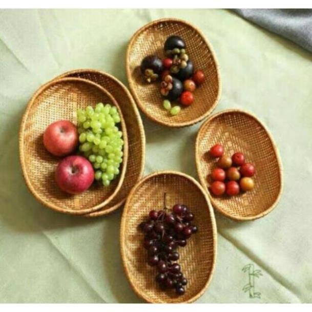 Xưởng SX- Mẹt tre hình ovan làm đựng hoa quả đồ ăn đẹp -Tre Việt