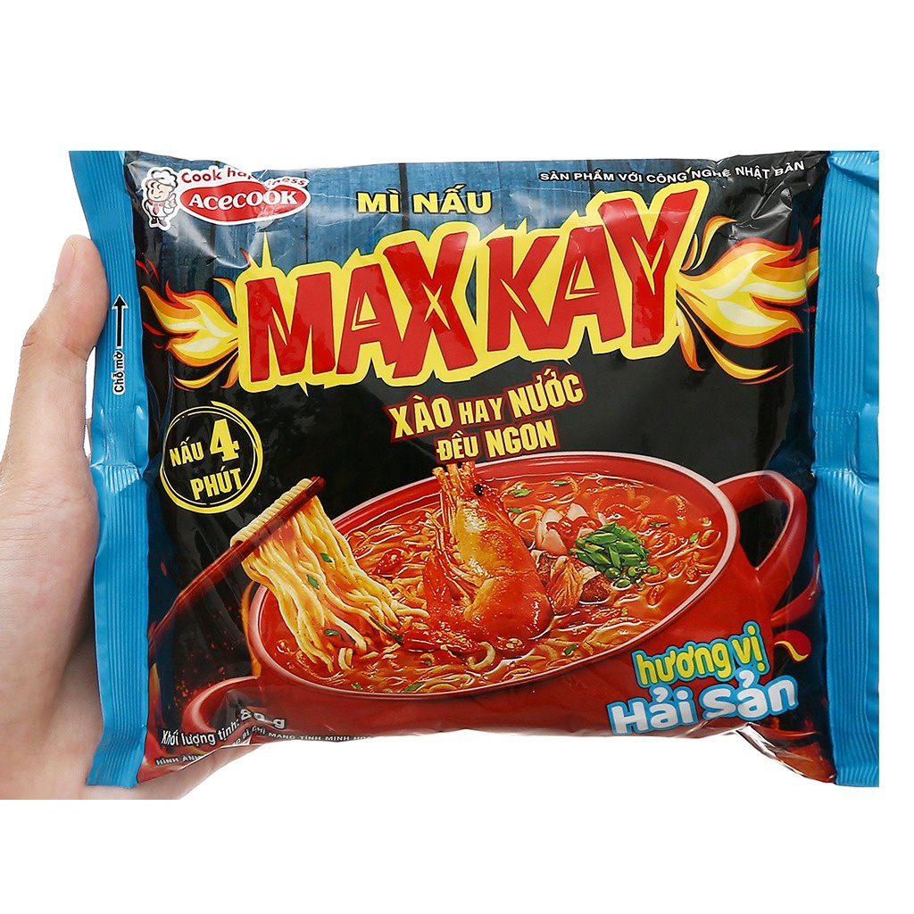 Mì Cay, Mì Nấu Max Kay Acecook Hương Vị Hải Sản Gói 80g | BigBuy360 - bigbuy360.vn