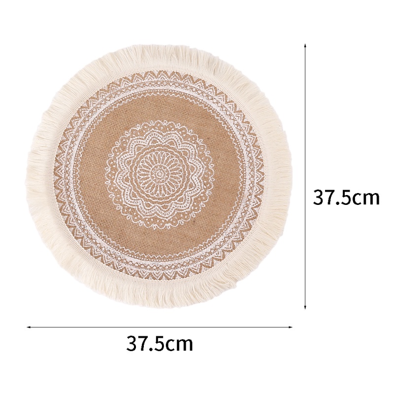 1Pc Kitchen Creative Retro Handmade Weave Jute Insulation Pads / Tableware, Drink Cup, Bowl, Pot Non-slip Coasters Mats / Dining Table Heat Resistant Placemat for Kitchen Decor