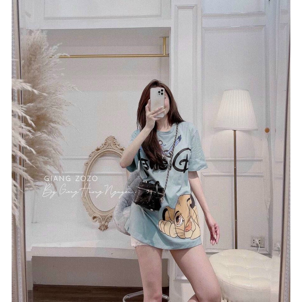 Áo phông disney hổ xanh form xuông cotton