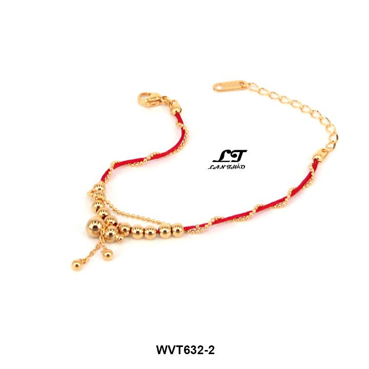 Lắc tay nữ titan chỉ đỏ hồ lô may mắn (vàng) WVT632-2