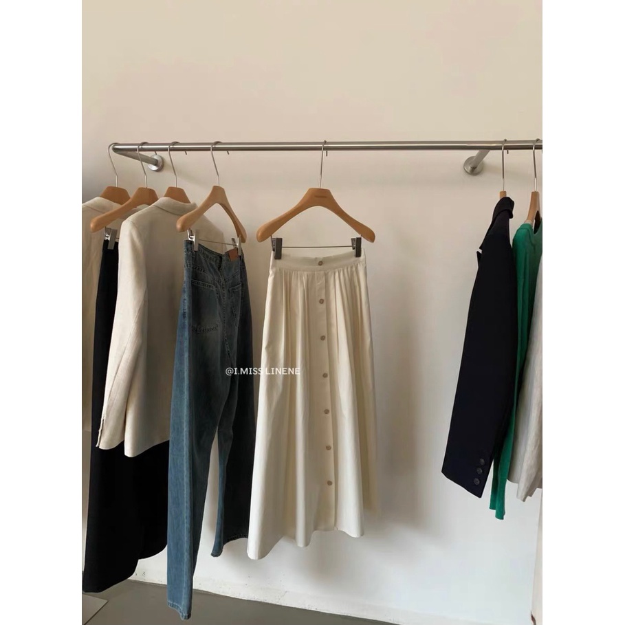 Chân váy xếp ly lưng chun, chân váy dài, váy xếp ly