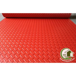 Thảm nhựa que diêm màu đỏ -chống trơn trượt - khổ 1,2m - [đặt 1 lần được 50cm, cắt liền thành 1 tấm dài tùy số lần đặt ]