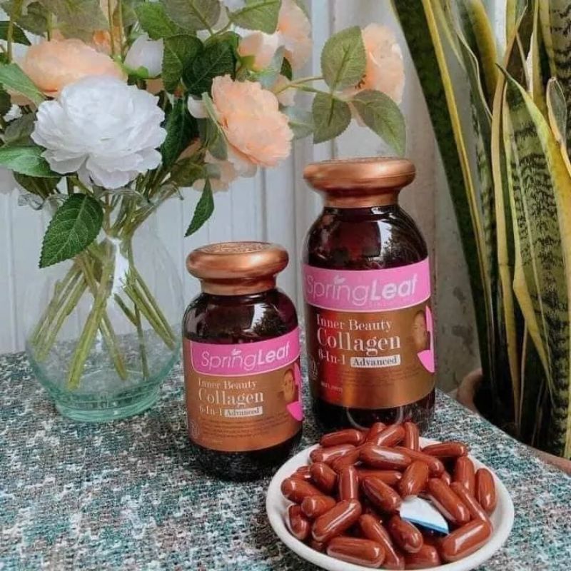 Collagen Springleaf 6 in 1 - Viên Spring leaf inner beauty colagen 6-IN-1 advanced, 90 viên và 180 viên