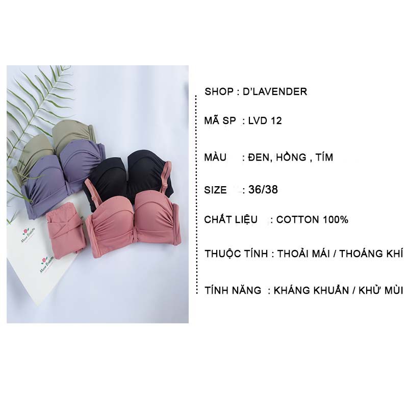 Bộ đồ lót, áo ngực đúc su không gọng cup ngang tạo khe push LVD 12 | BigBuy360 - bigbuy360.vn