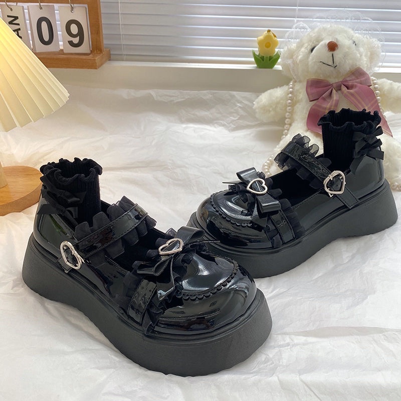 SẴN  GIÀY LOLITA NƠ PHONG CÁCH TIỂU THƯ DỄ THƯƠNG ĐÁNG YÊU ĐẾ CAO 5CM