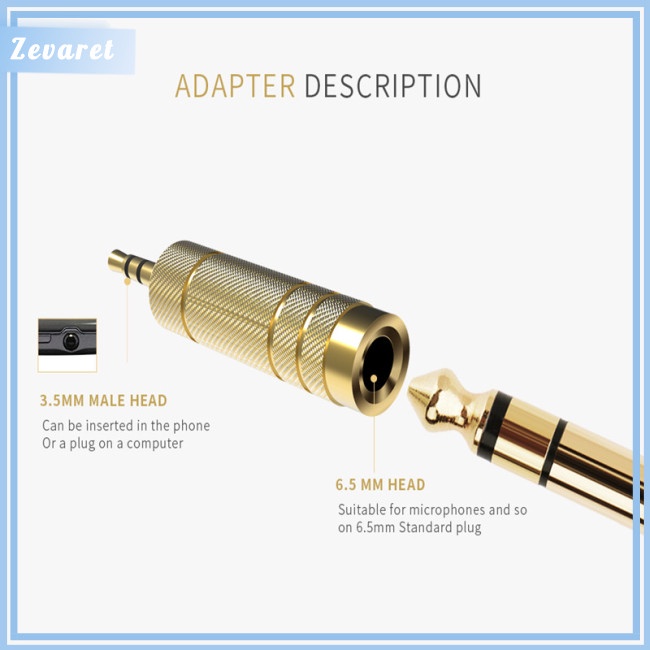 Giắc Chuyển Đổi Từ 3.5 Sang 6.5mm Male Sang 6.5mm Female Cho Micro Điện Thoại