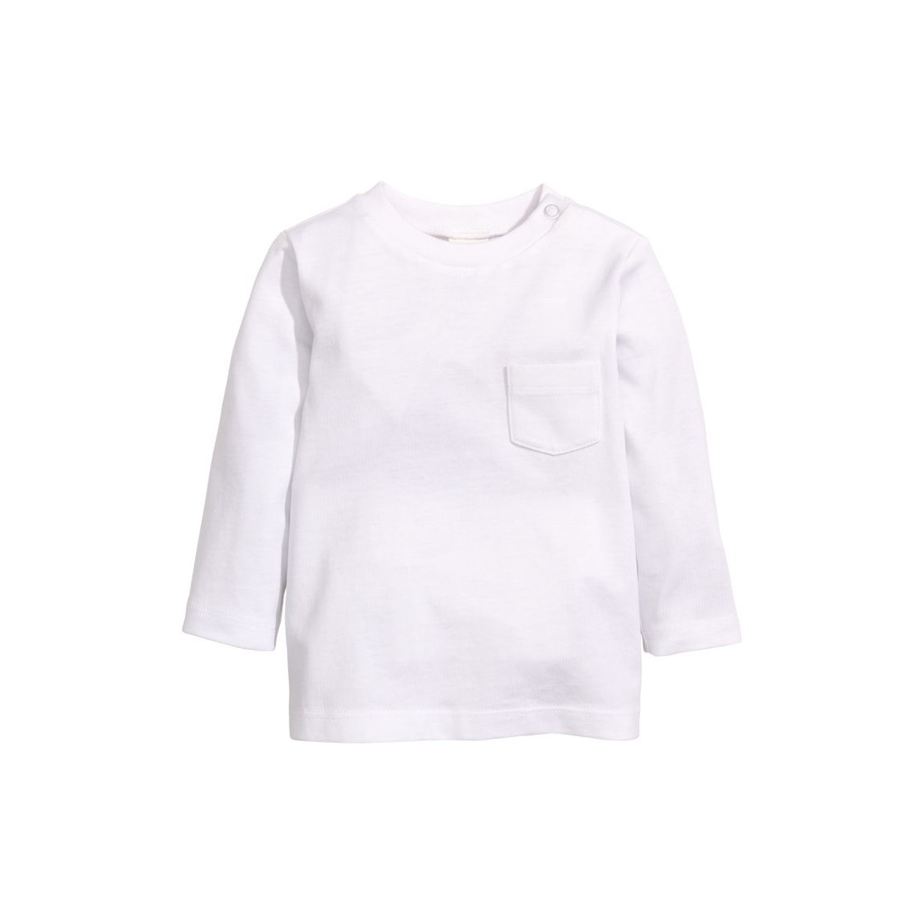 Áo trắng dài tay HM H&amp;M sz 0-1, 2-4m_hàng chính hãng Mỹ