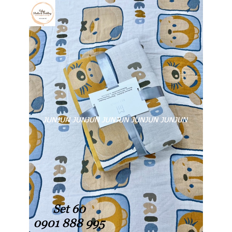N26_SET Chăn Ga Gối vải Xô Organic cotton dòng cao cấp