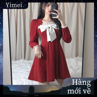 Korean Style Women Sweet Style Bow Lace Dress