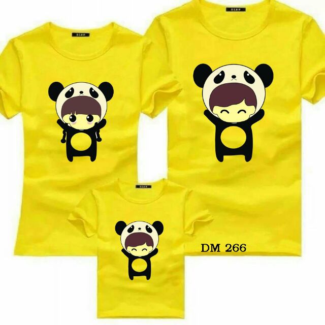 áo gia đình 3 người màu vàng áo gia đình đẹp chất cotton mịn mát giá sĩ